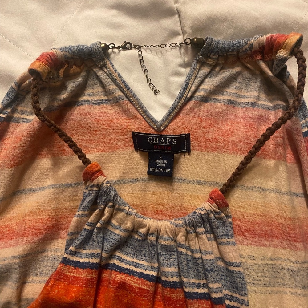 Chaps Vibrant Striped Cotton Tank Top - Picture 3 of 3